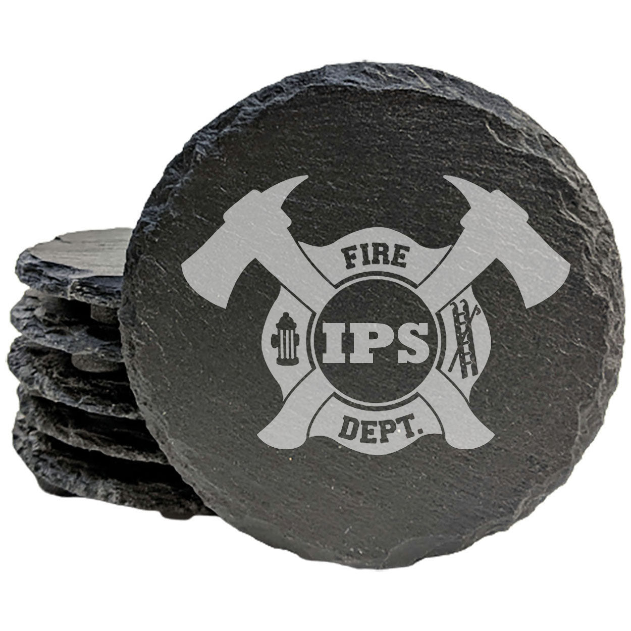 Honor the Hero: Personalized Firefighter Coasters with Monogram
