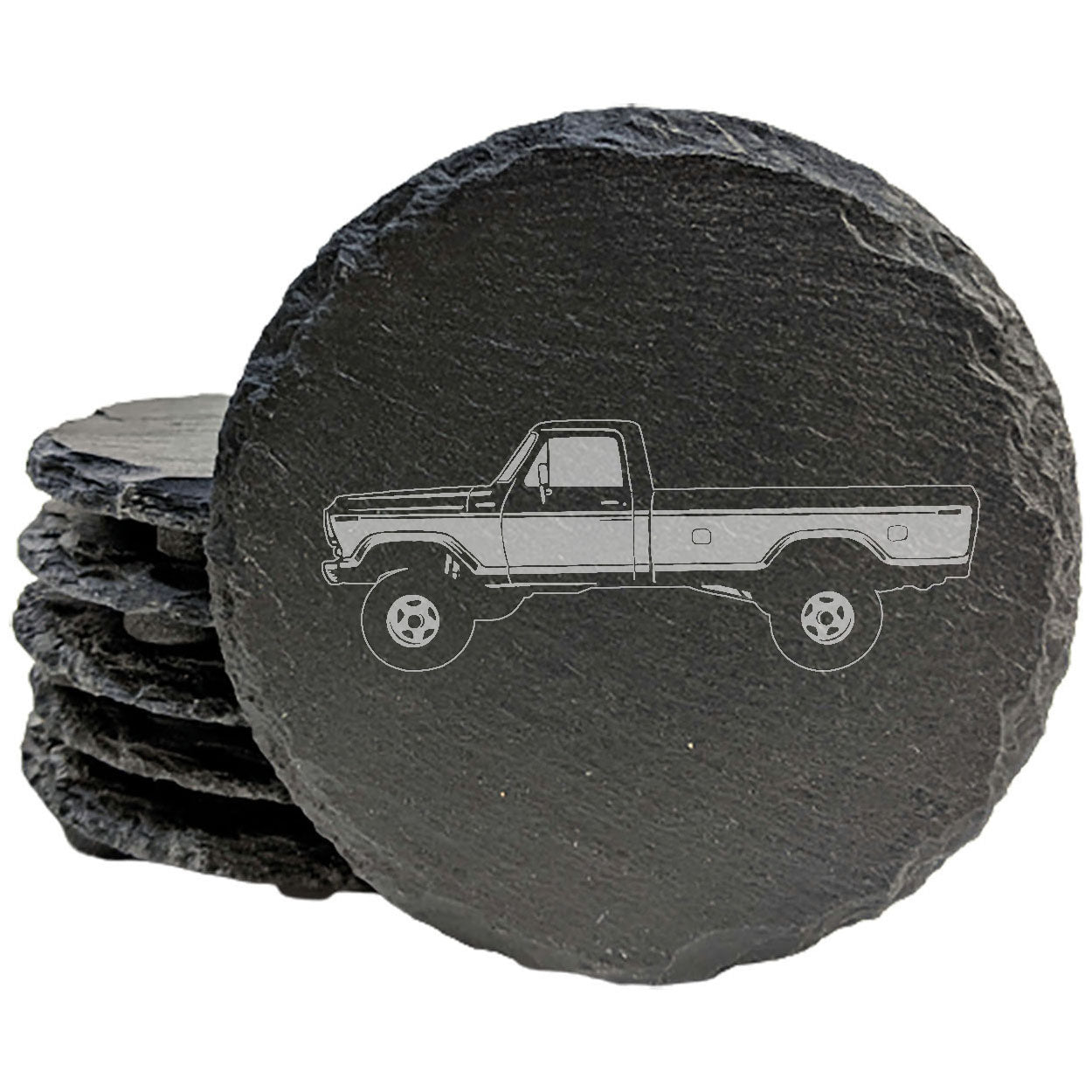 Vintage 1979 Ford F250 Ranger Slate Coasters | Laser Etched Design