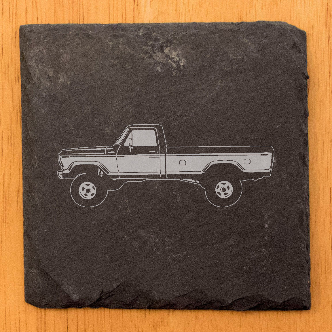 Vintage 1979 Ford F250 Ranger Slate Coasters | Laser Etched Design