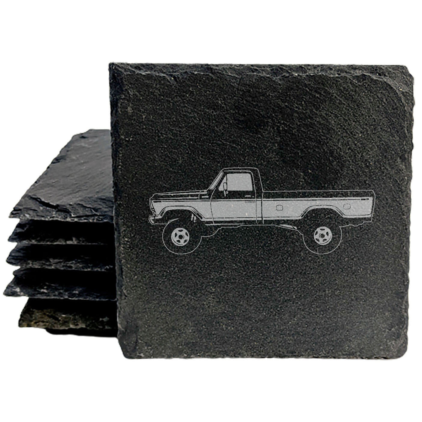 Vintage 1979 Ford F250 Ranger Slate Coasters | Laser Etched Design