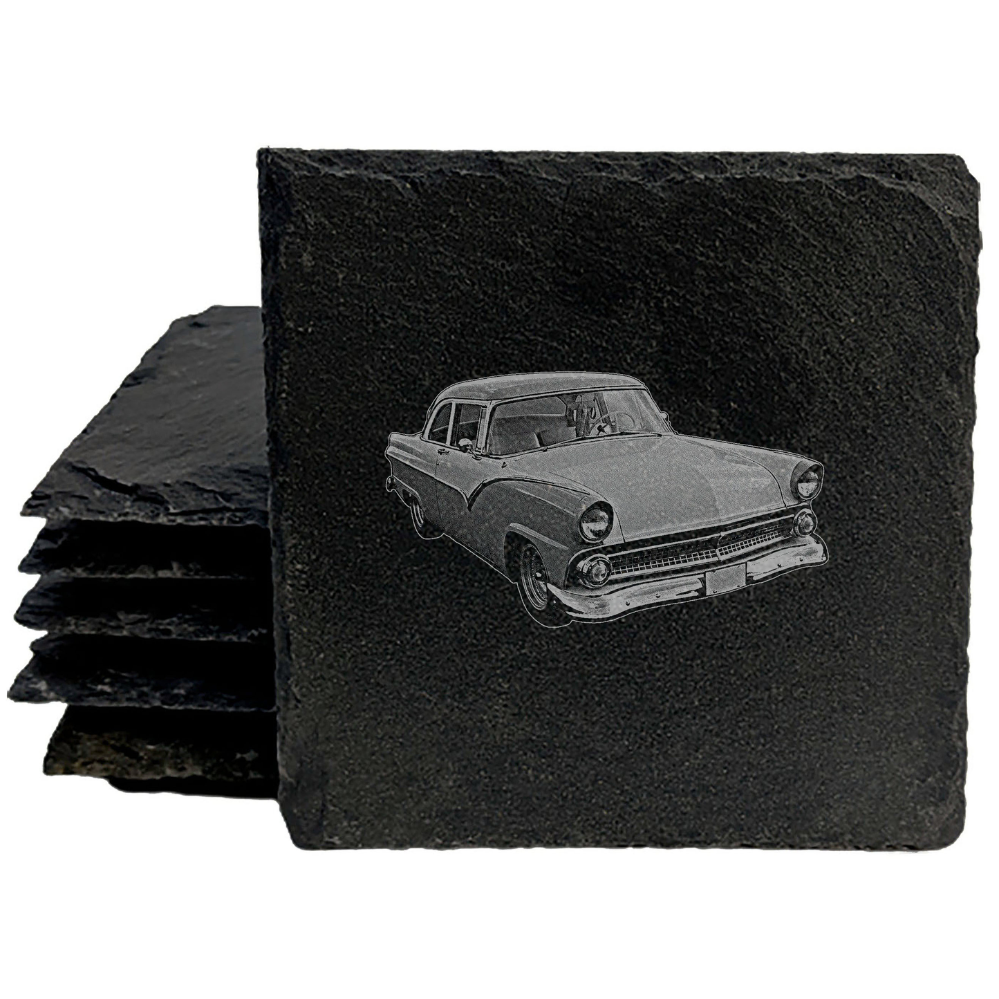 Timeless Design: Classic 1955 Ford Fairlane Coasters with Rustic Charm