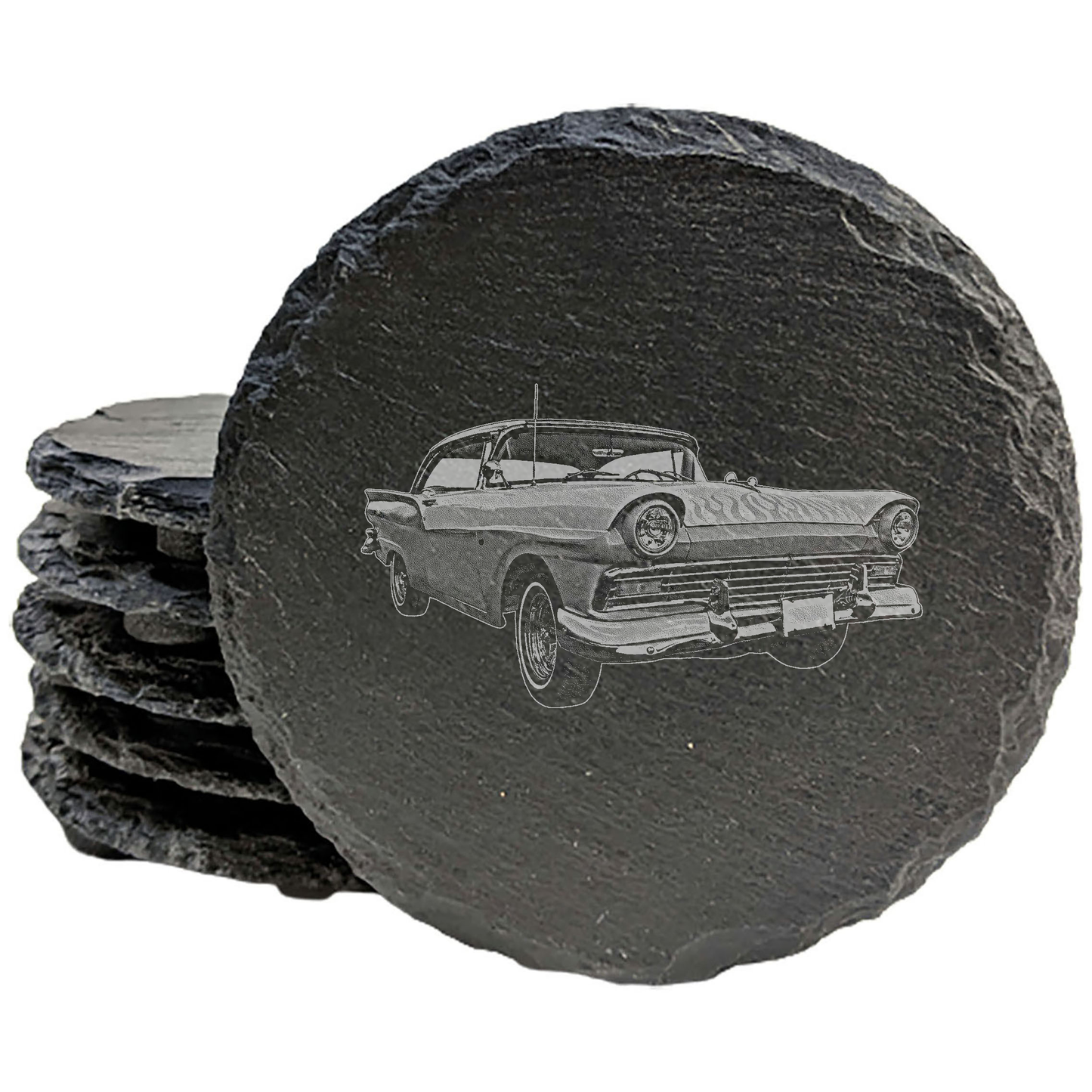 1955 Ford Fairlane 500: Classic Style on Laser-Etched Coasters
