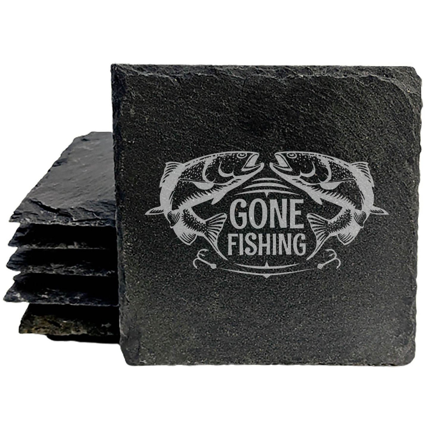 "Gone Fishing" Coasters: Funny Fishing Gift for Men