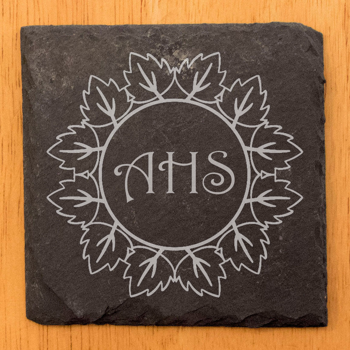 Welcoming Wreath Coasters: Personalize Your Slate Drinkware