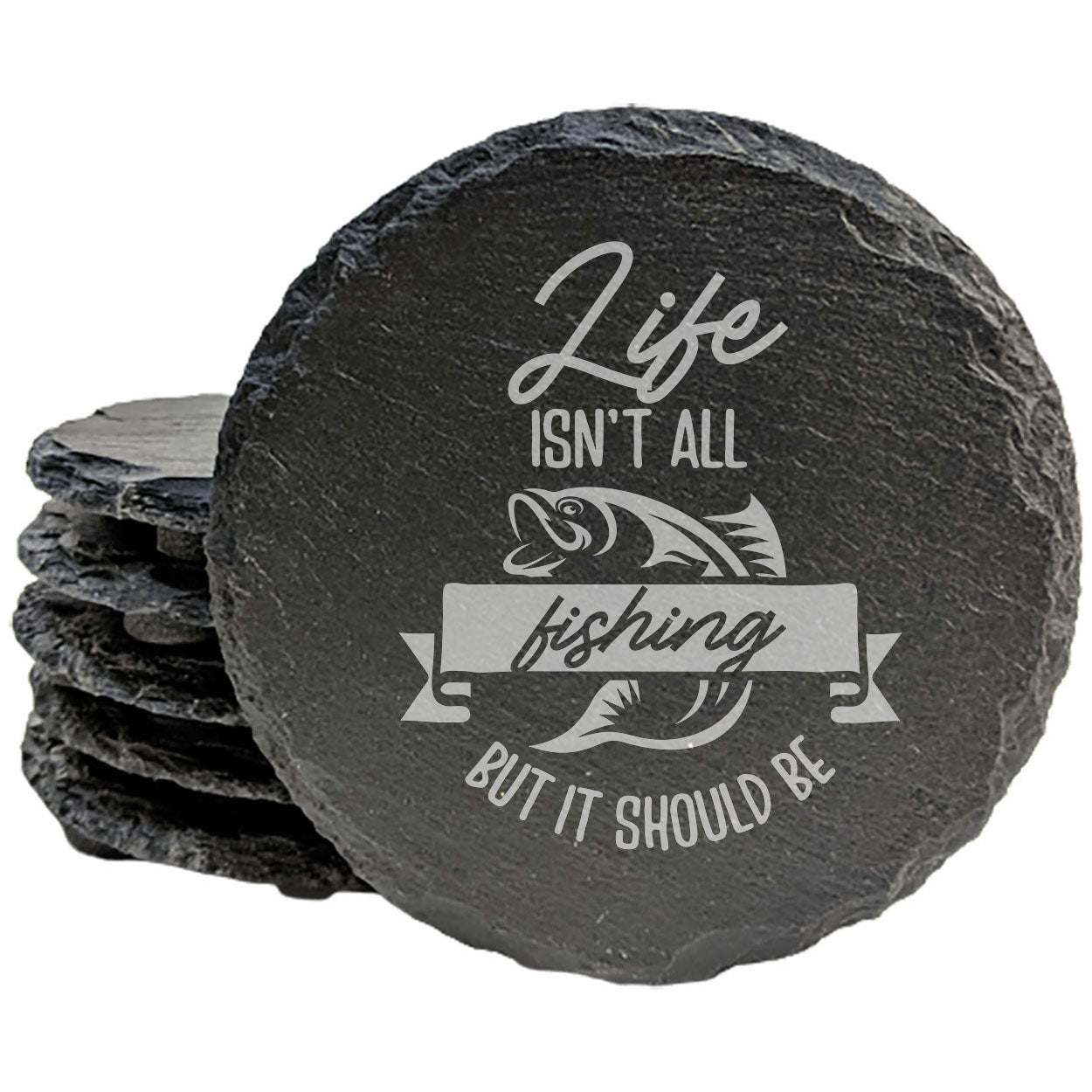 Reel in the Laughs: Humorous Fishing Coasters with Catchy Saying