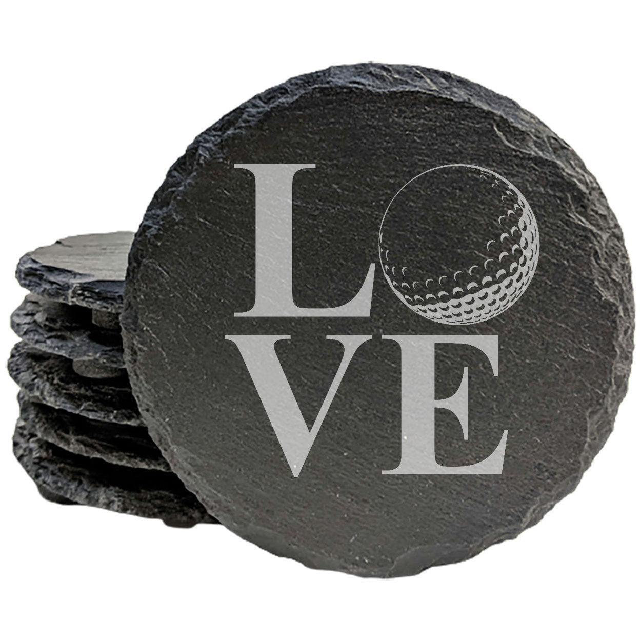 Fore! Love the Game: Golf Inspired Coasters on Slate