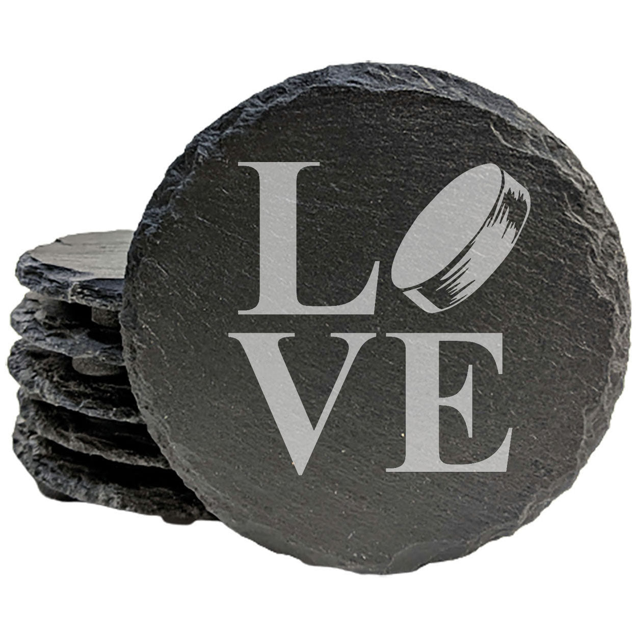 Love the Game: Hockey Inspired Coasters on Slate