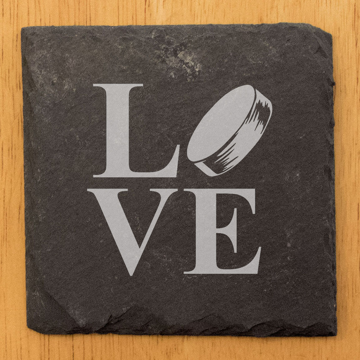 Love the Game: Hockey Inspired Coasters on Slate