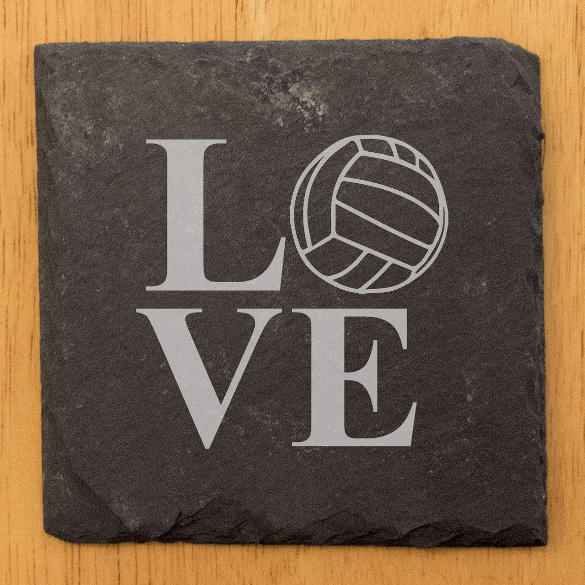 Bump, Set, Love: Unique Volleyball Coasters on Slate