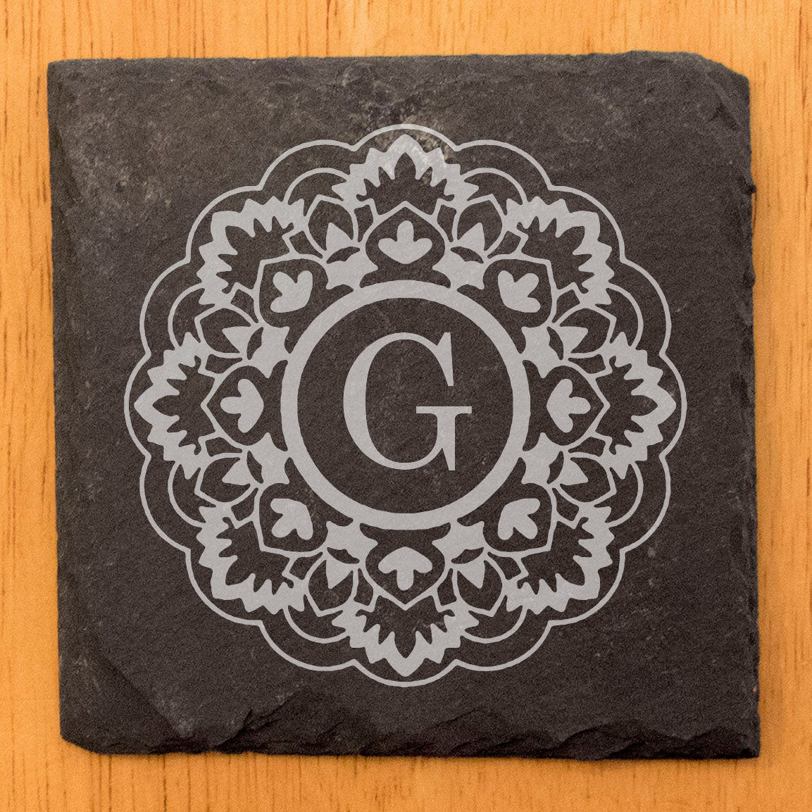 Find Your Zen: Personalized Slate Coasters with Mandala Monogram