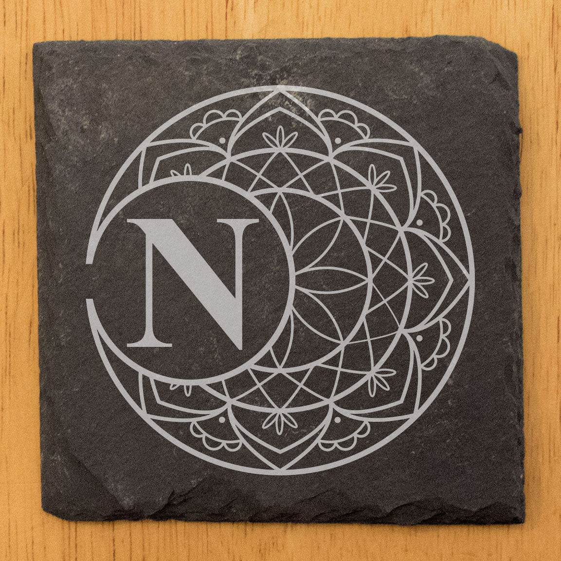 Moonlit Serenity: Personalized Moon Monogram Coasters