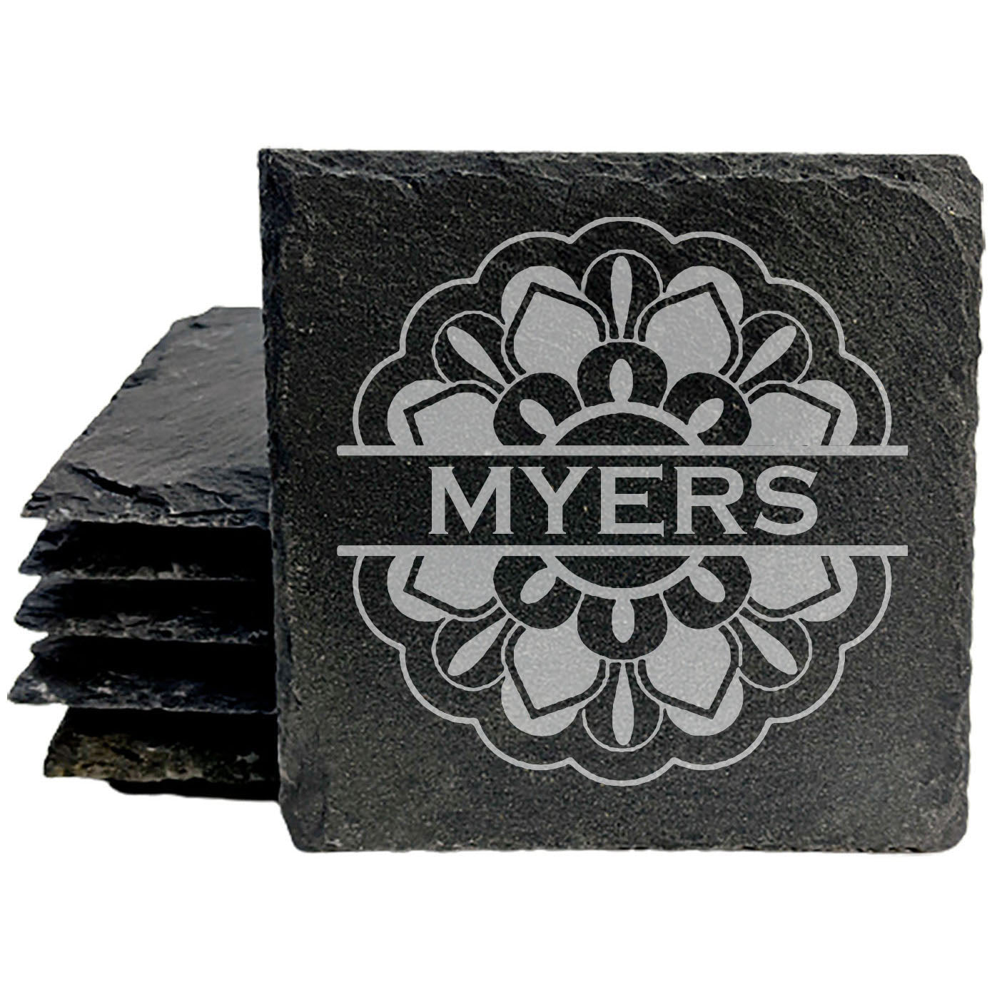 A Touch of Peace for All: Personalized Mandala Monogram Coasters