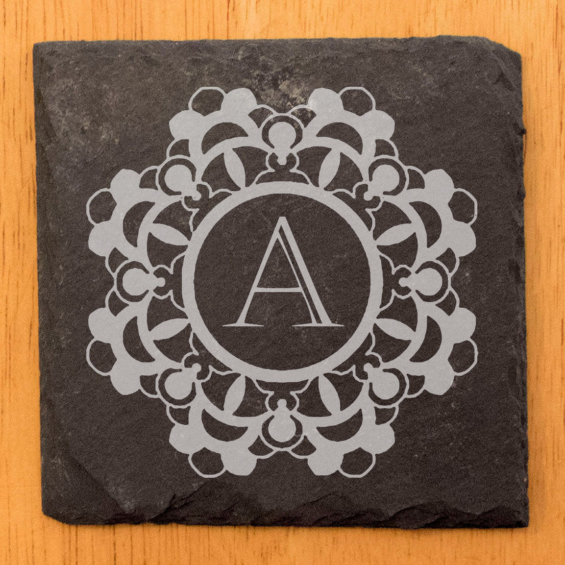 A Touch of Floral Charm: Personalized Initial & Flower Coasters