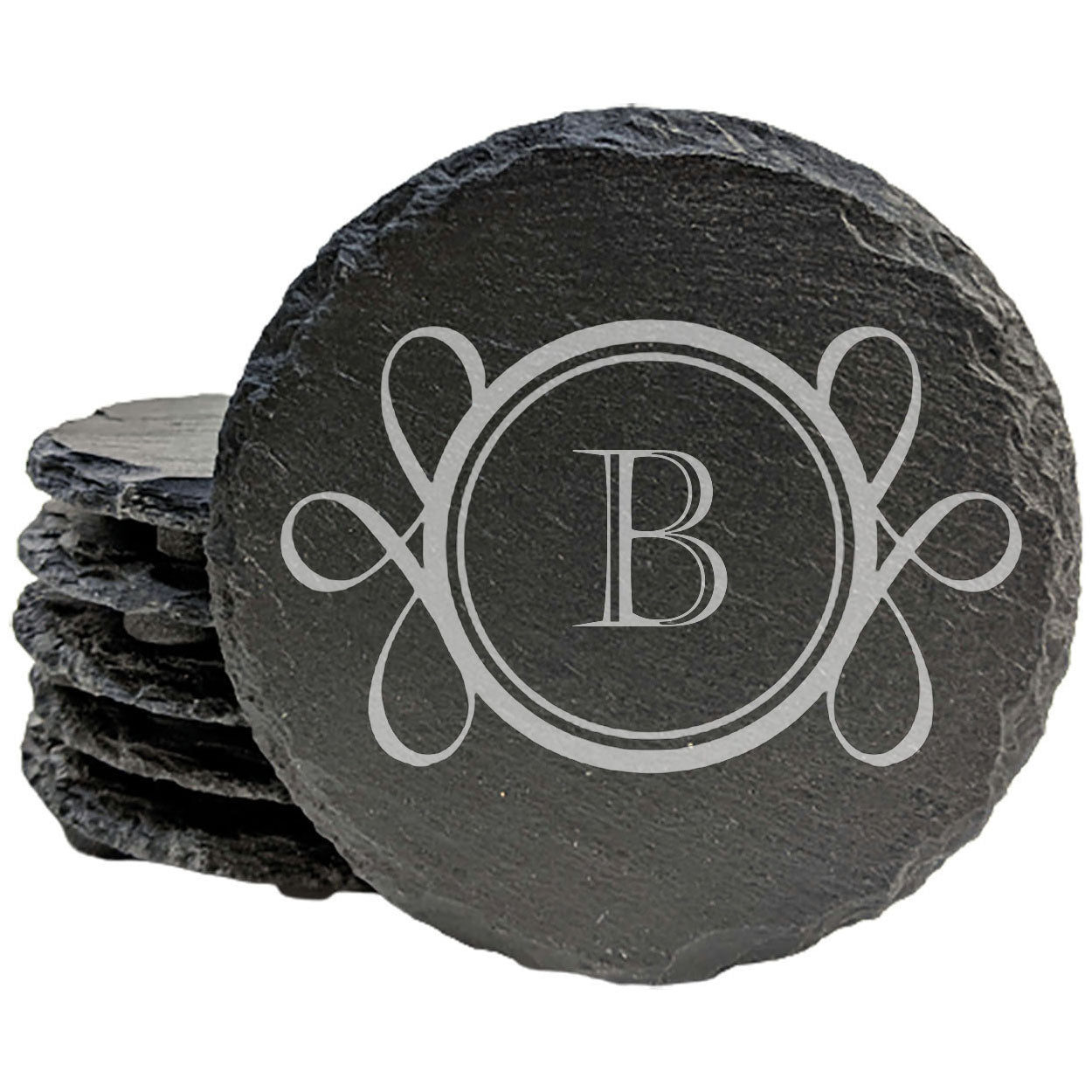 A Touch of Elegance: Personalized Slate Coasters with Monogram
