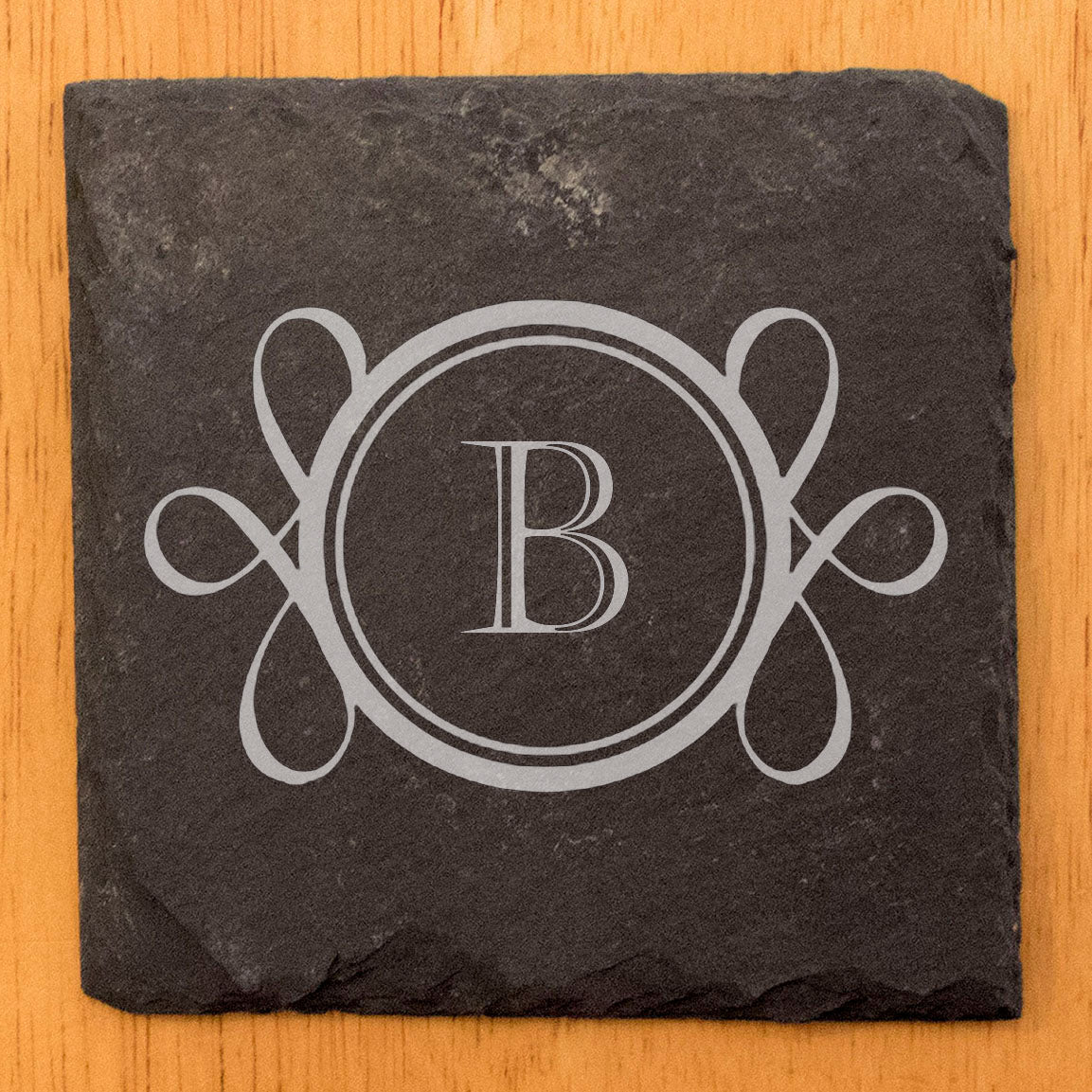 A Touch of Elegance: Personalized Slate Coasters with Monogram