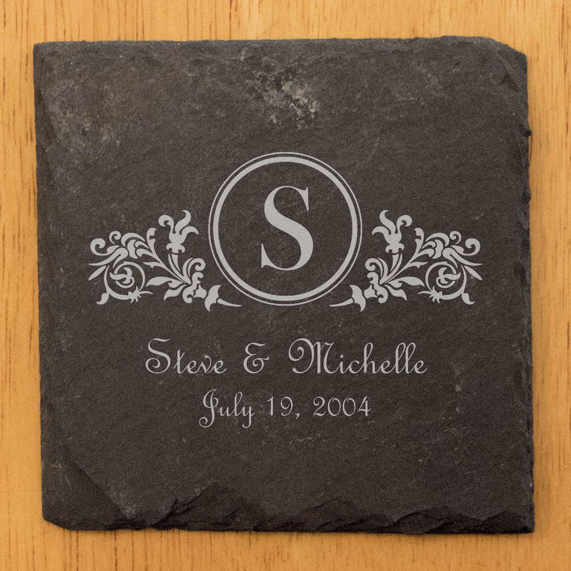 A Lasting Impression: Personalized Slate Coasters with Initials and Year