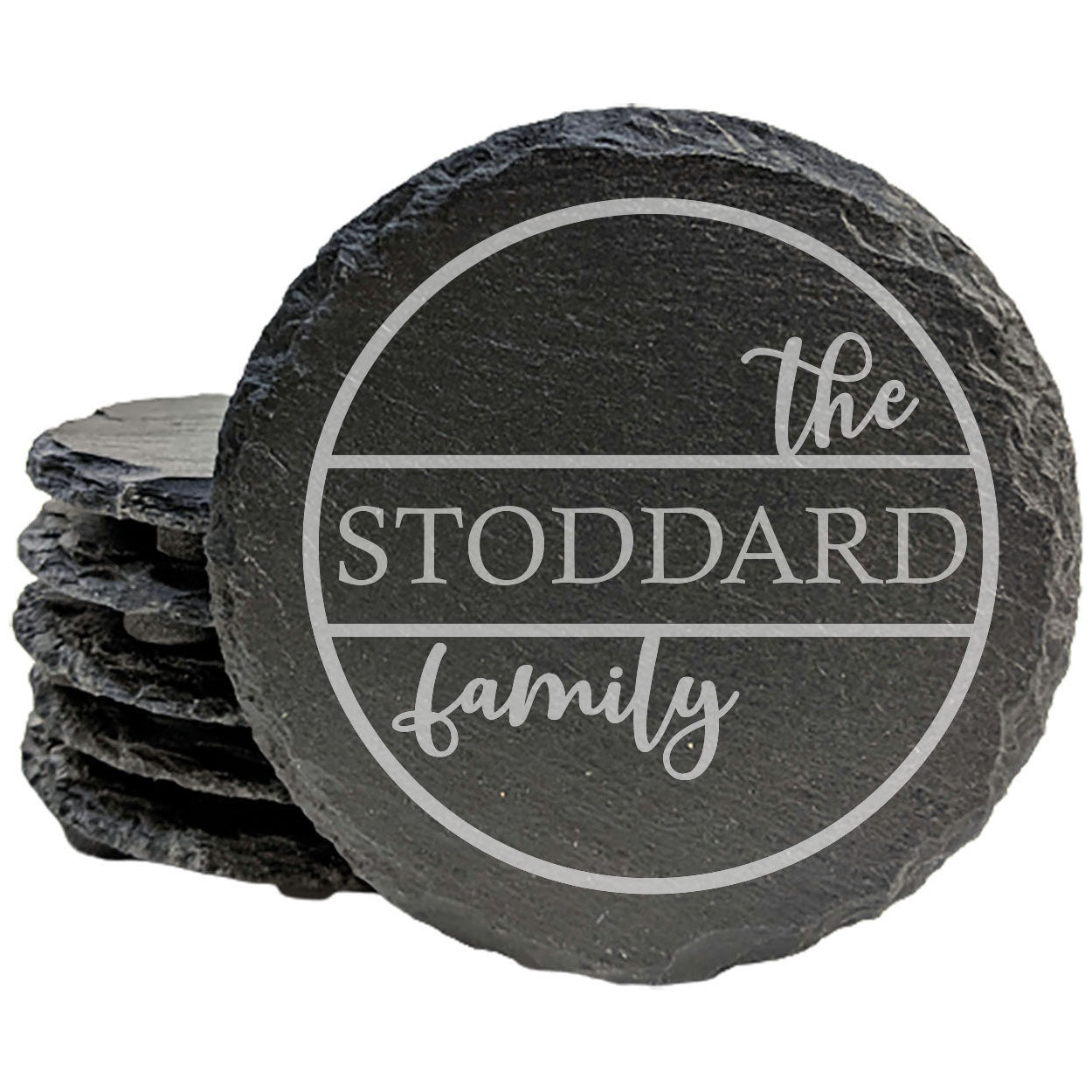 Personalized Monogram Coasters, Natural Slate Stone Coaster Set, Birthday, Wedding Or Anniversary Gift, Customized Rustic Coasters, Drink Coasters