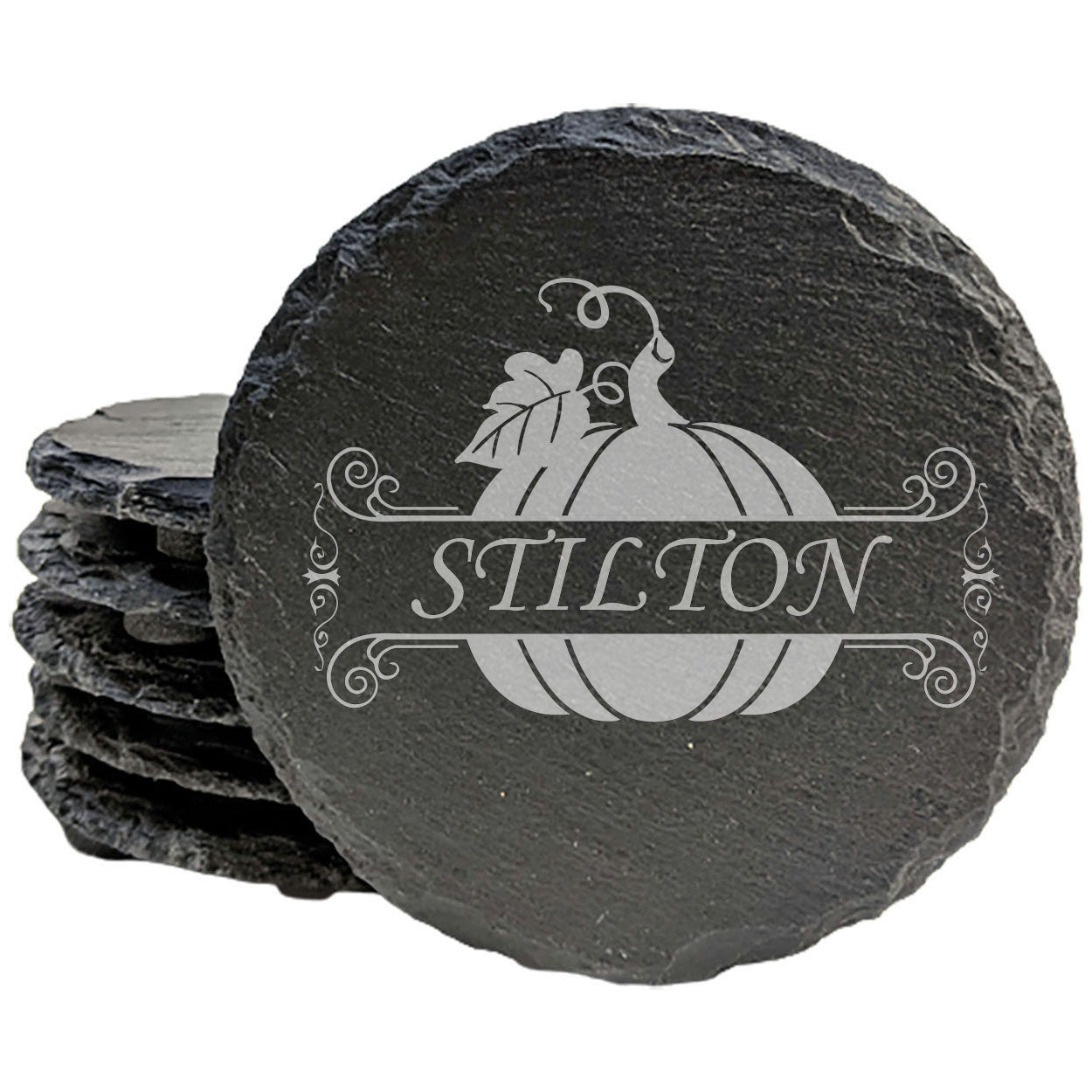 Personalized Monogram Coasters, Natural Slate Stone Coaster Set, Birthday, Wedding Or Anniversary Gift, Customized Rustic Coasters, Drink Coasters