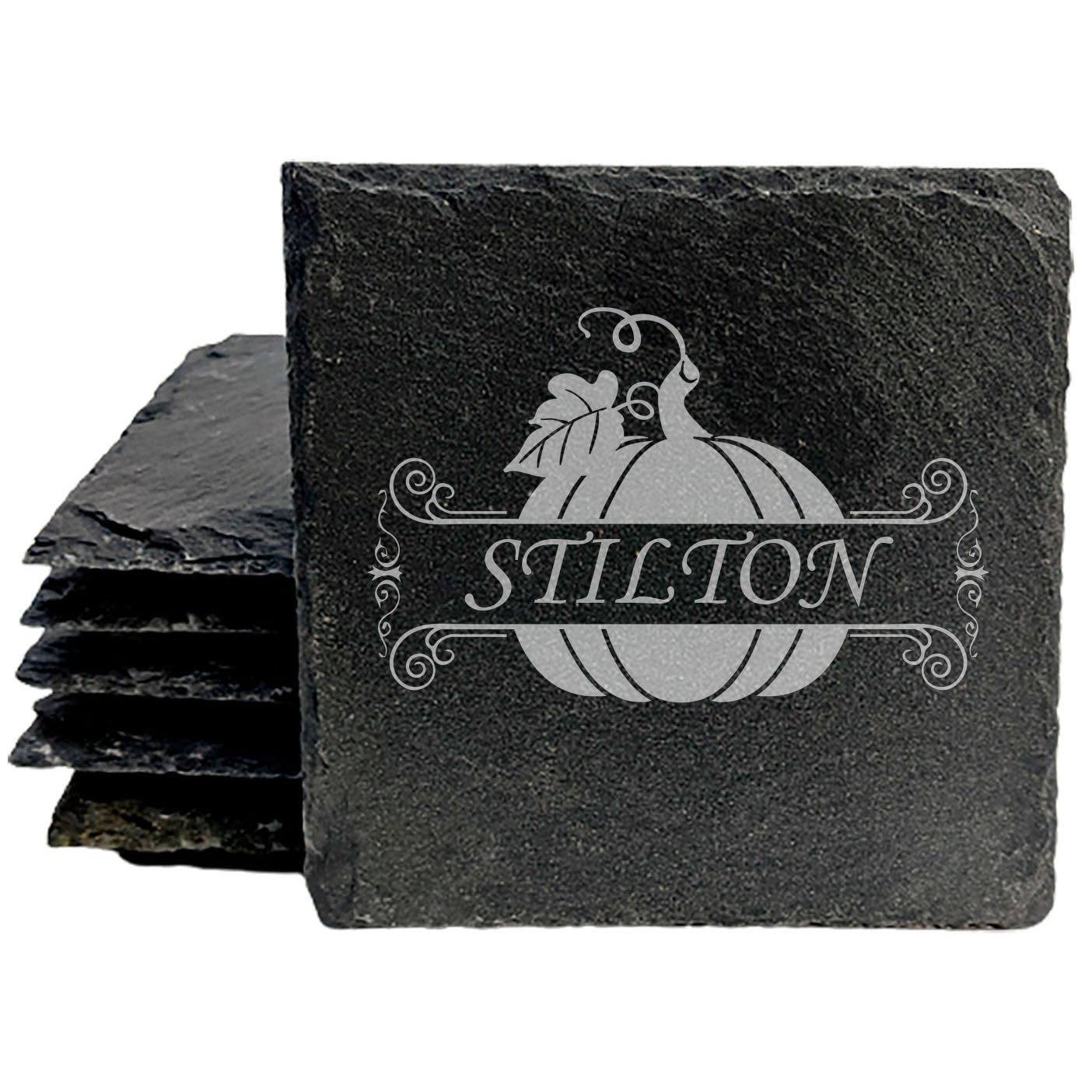 Personalized Monogram Coasters, Natural Slate Stone Coaster Set, Birthday, Wedding Or Anniversary Gift, Customized Rustic Coasters, Drink Coasters