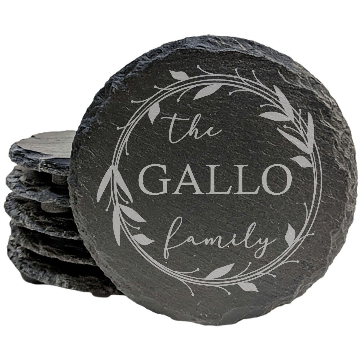 Personalized Monogram Coasters, Natural Slate Stone Coaster Set, Birthday, Wedding Or Anniversary Gift, Customized Rustic Coasters, Drink Coasters