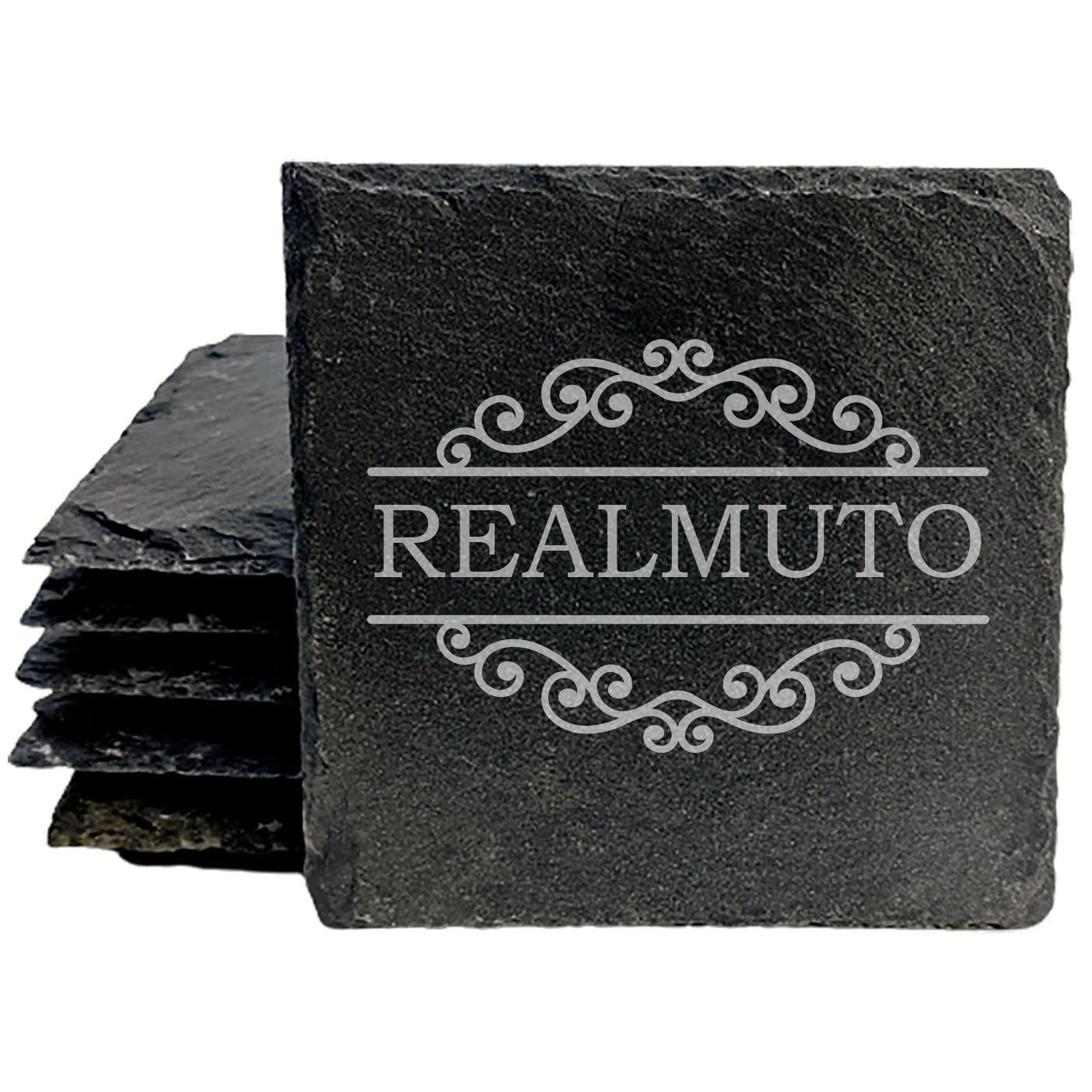 Personalized Monogram Coasters, Natural Slate Stone Coaster Set, Birthday, Wedding Or Anniversary Gift, Customized Rustic Coasters, Drink Coasters
