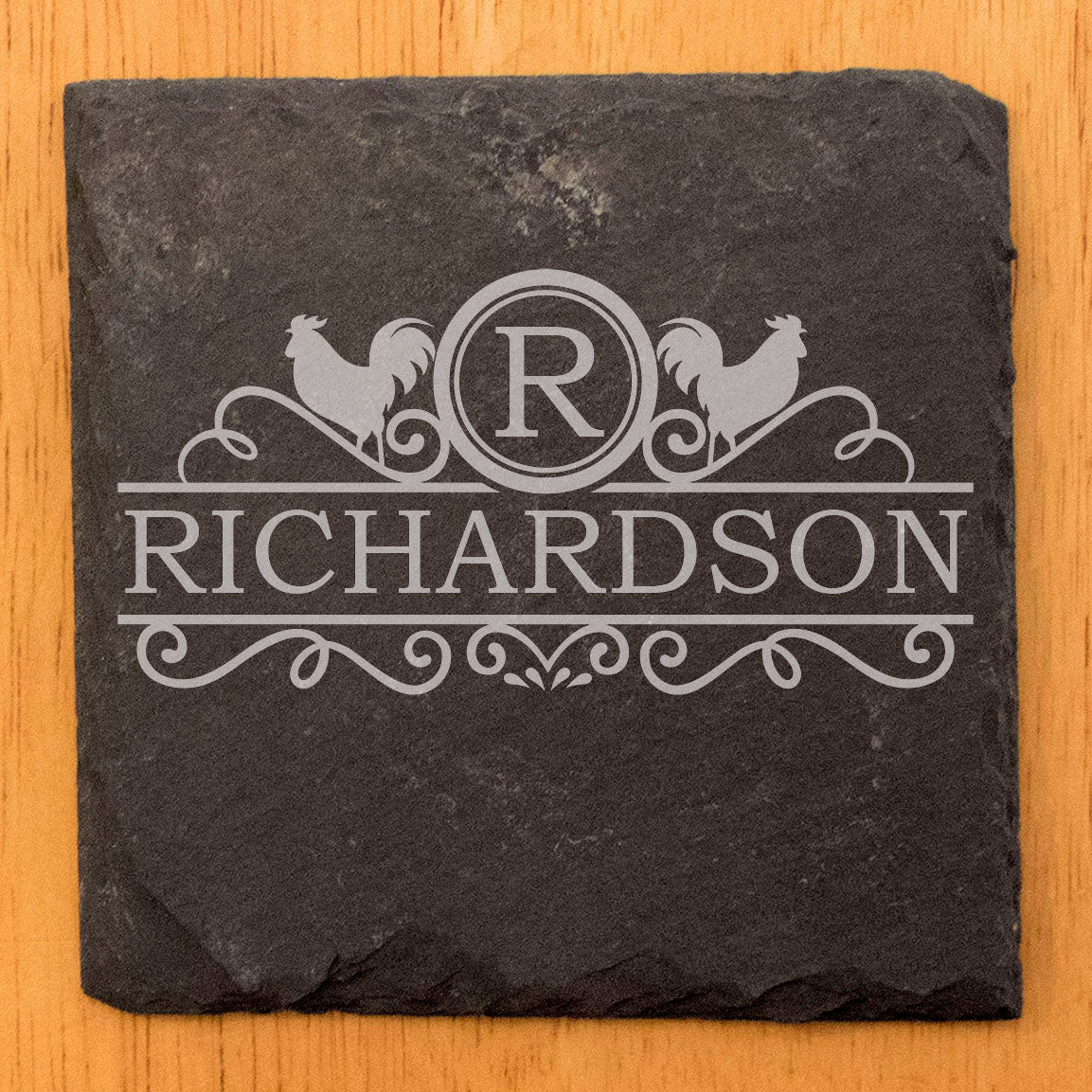 Personalized Monogram Coasters, Natural Slate Stone Coaster Set, Birthday, Wedding Or Anniversary Gift, Customized Rustic Coasters, Drink Coasters