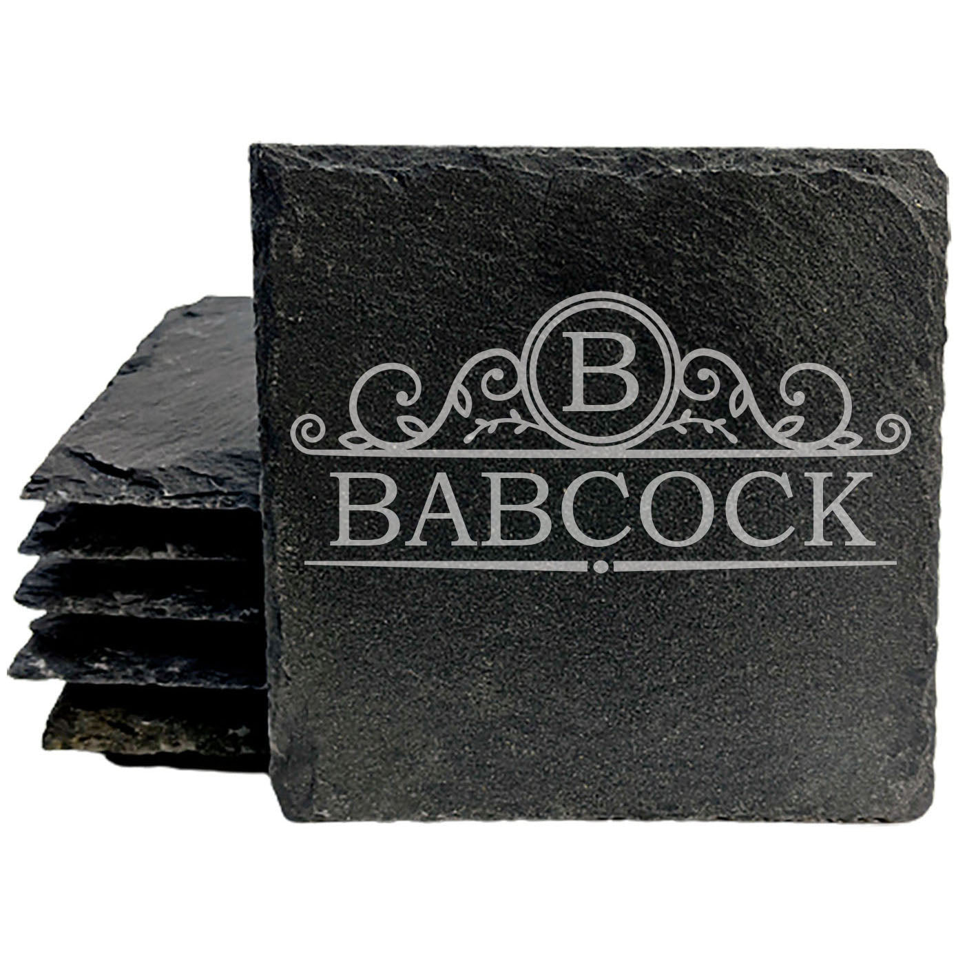 Personalized Monogram Coasters, Natural Slate Stone Coaster Set, Birthday, Wedding Or Anniversary Gift, Customized Rustic Coasters, Drink Coasters