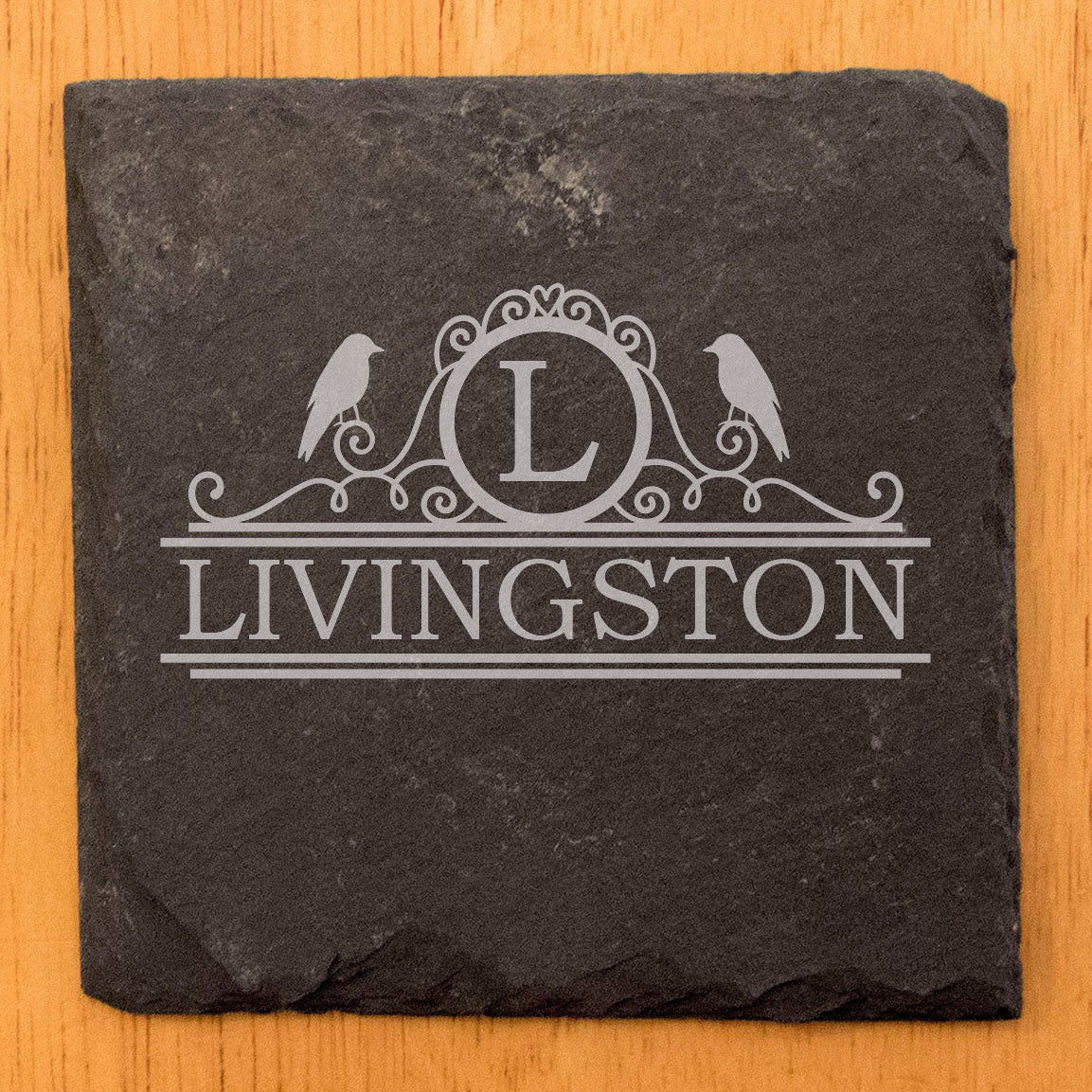 Personalized Monogram Coasters, Natural Slate Stone Coaster Set, Birthday, Wedding Or Anniversary Gift, Customized Rustic Coasters, Drink Coasters