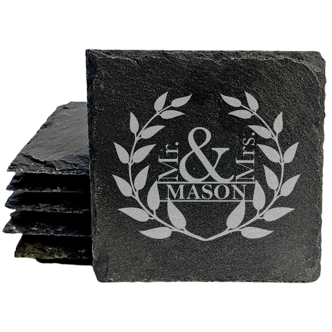 A Touch of Wreathed Charm: Personalized Wreath Coasters