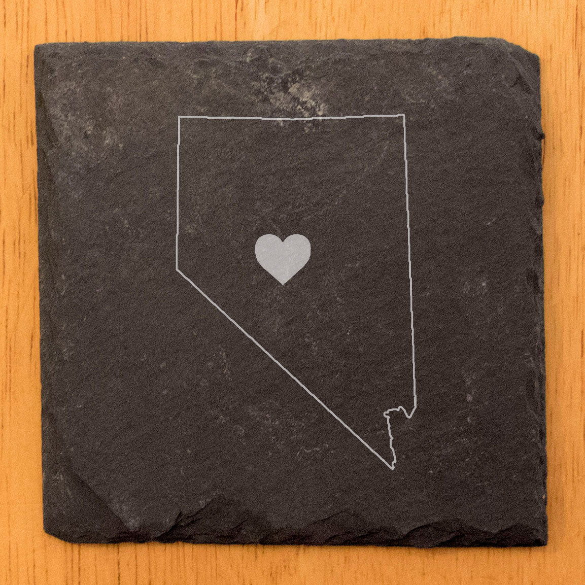 Rustic Slate Coasters Set of 4, Round 4" with Nevada Mandala Design, 'Home is Where the Heart Is' Quote, Perfect for Gifts, Holidays, Birthdays, Housewarming, Made in Oregon, USA, Natural Edge