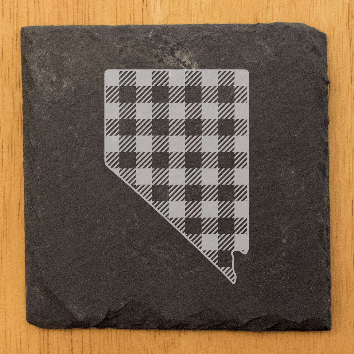 Rustic Slate Coasters Set of 4, Round 4" with Nevada State Outline Design, Perfect for Holidays, Birthdays, Housewarming Gifts, She-Shed or Man Cave, Made in Oregon, USA, Natural Chipped Edge