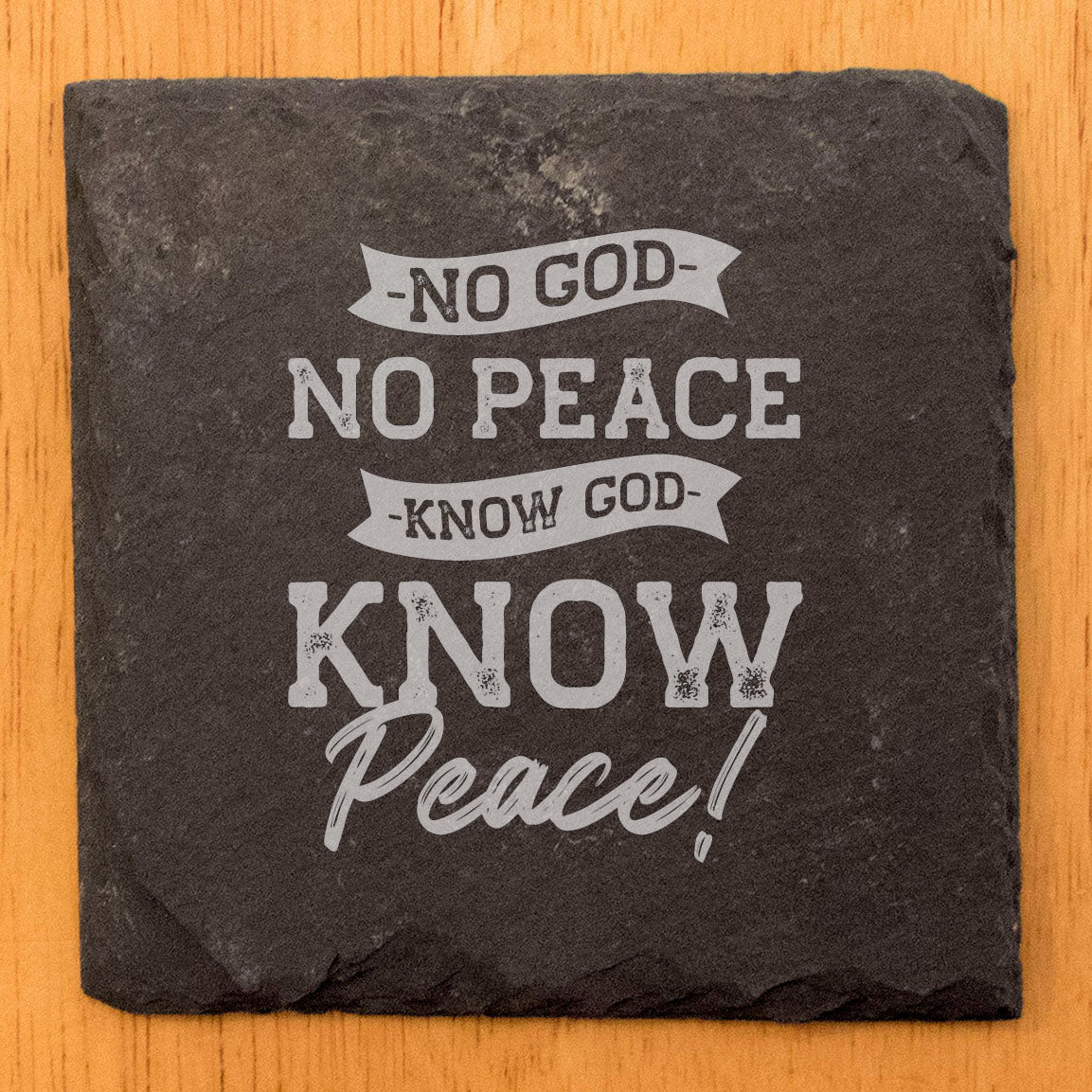 Faith and Hope: Laser Etched Faith for the Journey: Know God, Know Peace Coasters