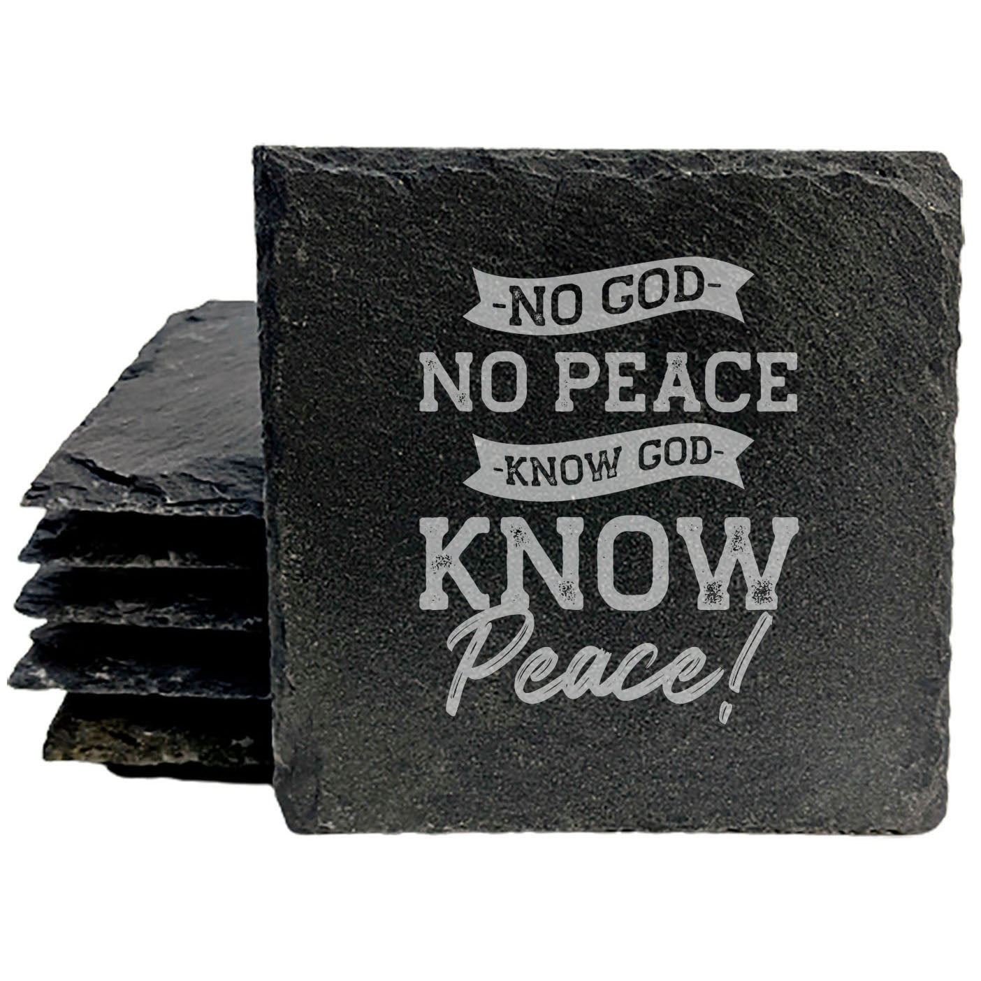 Faith and Hope: Laser Etched Faith for the Journey: Know God, Know Peace Coasters