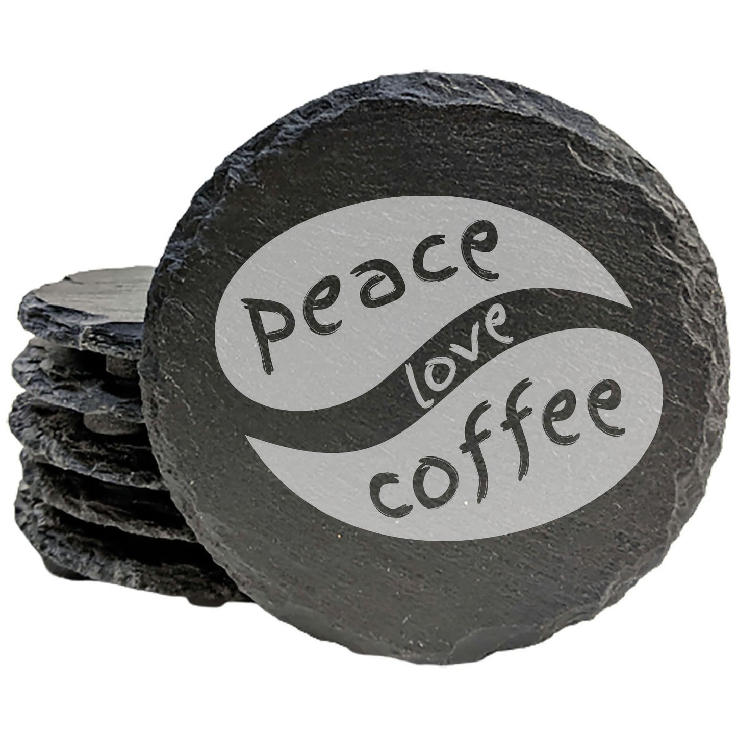 Sip & Center: Peace, Love, Coffee Coasters in Harmony