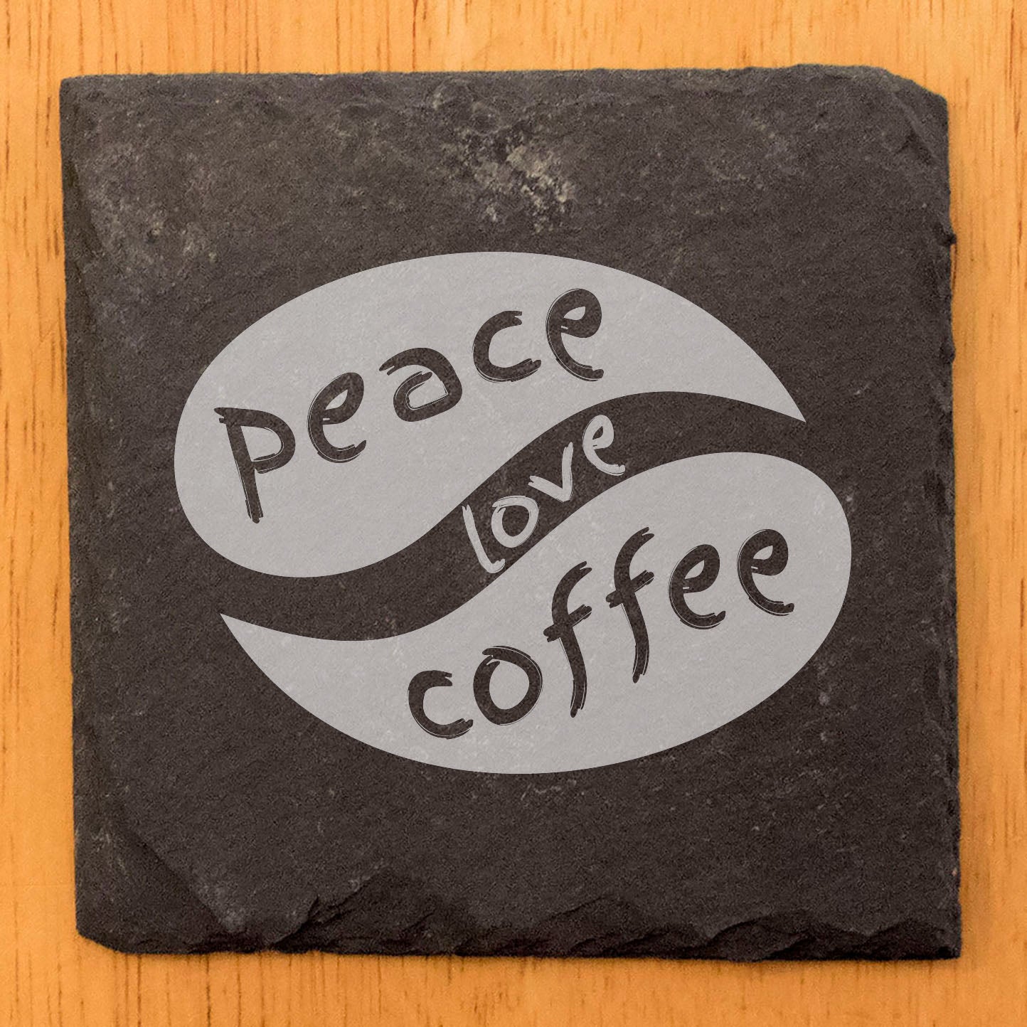 Sip & Center: Peace, Love, Coffee Coasters in Harmony