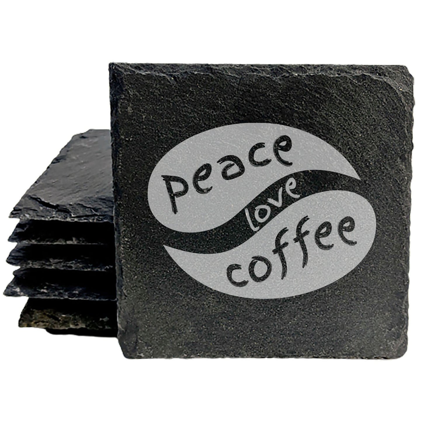 Sip & Center: Peace, Love, Coffee Coasters in Harmony