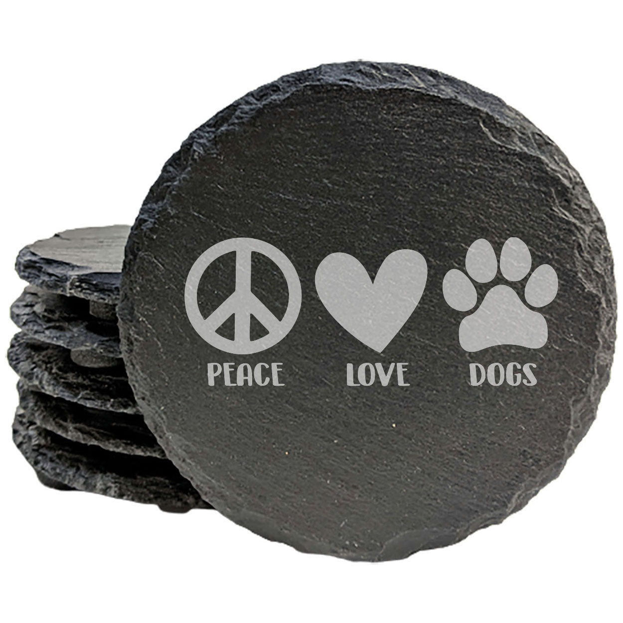 Woof Wag & Wonder: Peace, Love, Dogs Coasters for Dog Lovers