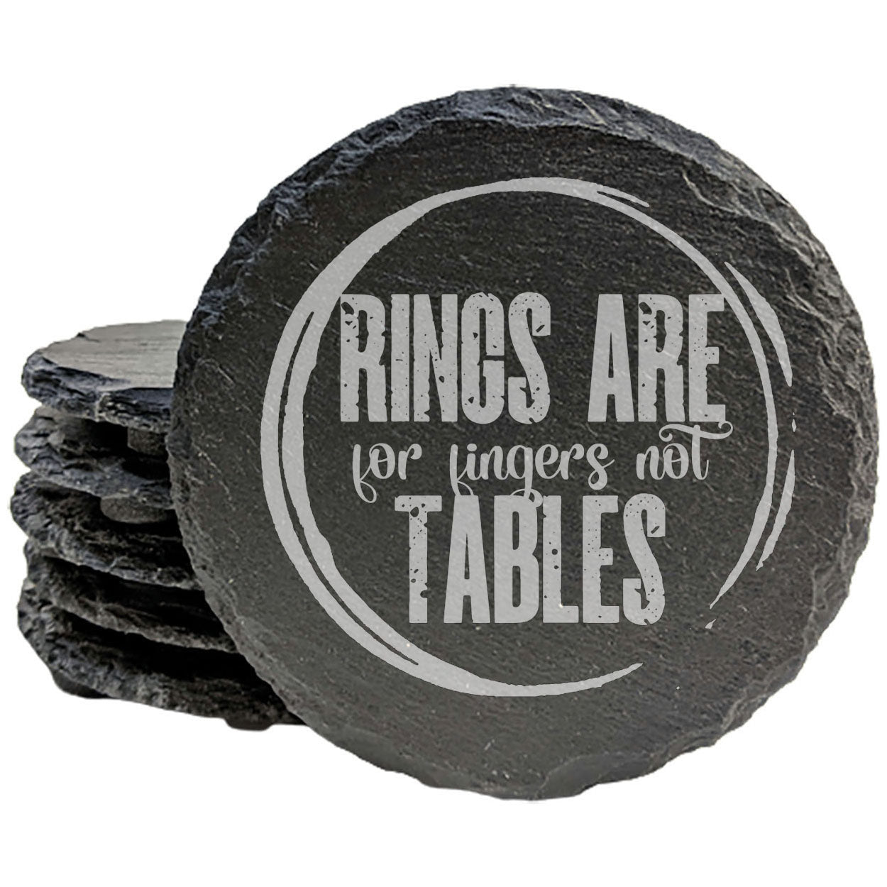 Coasters with Wit: "Rings Are for Fingers" Drink Protectors