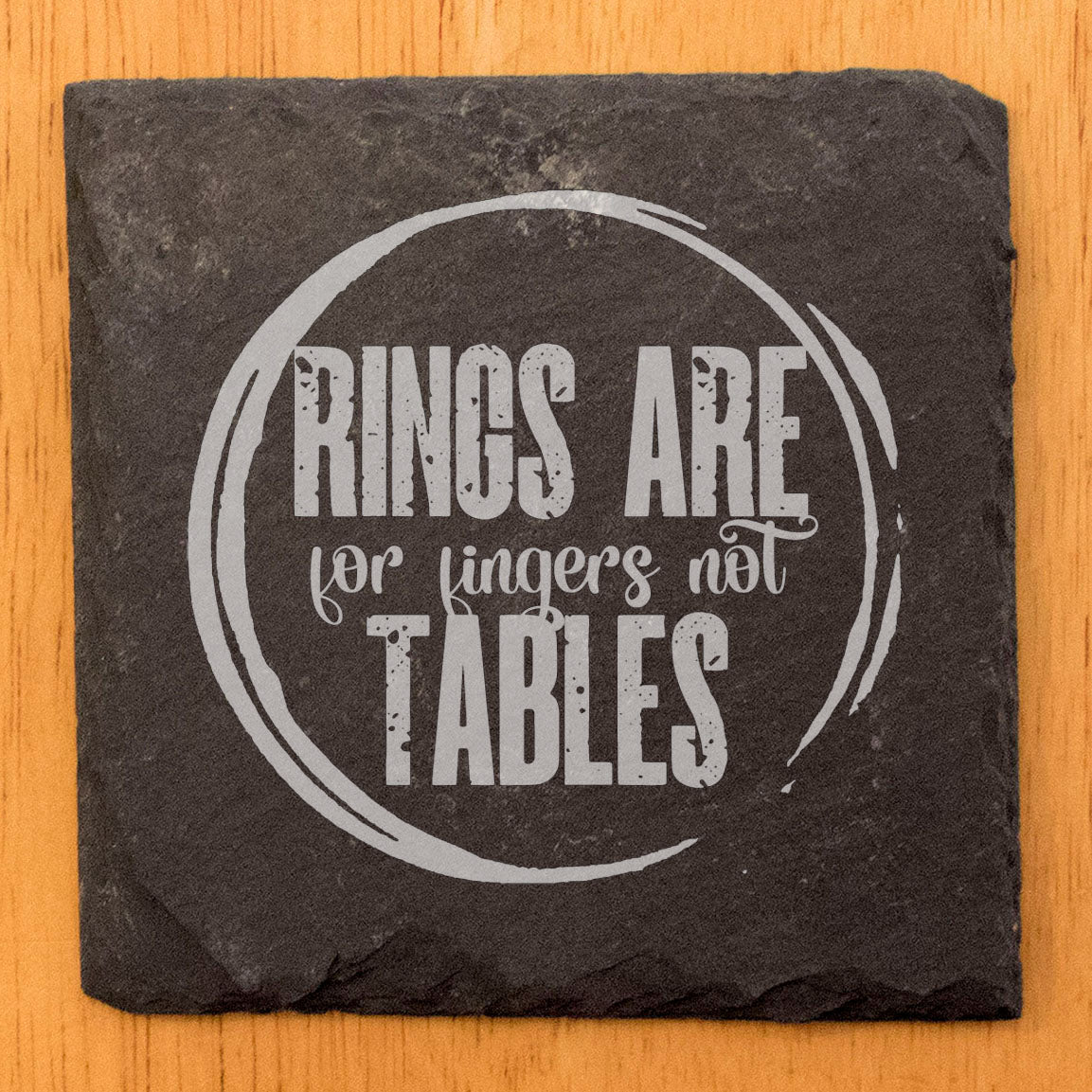 Coasters with Wit: "Rings Are for Fingers" Drink Protectors