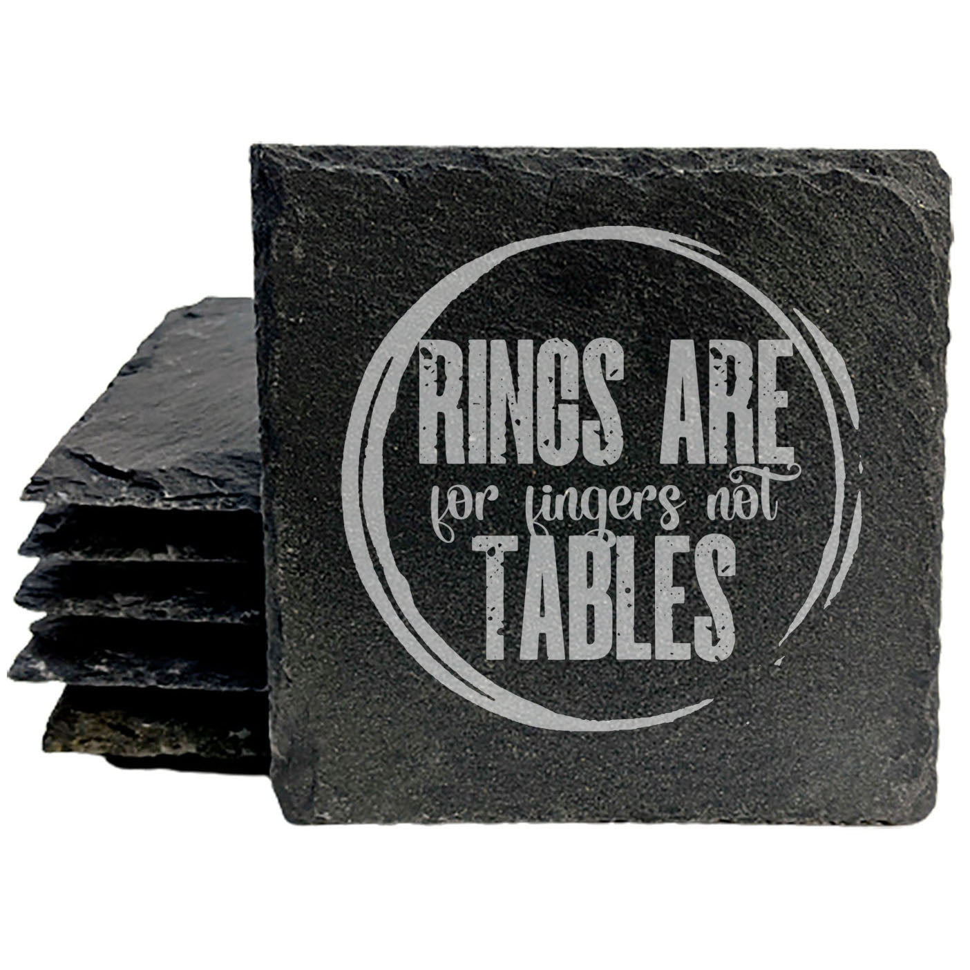 Coasters with Wit: "Rings Are for Fingers" Drink Protectors