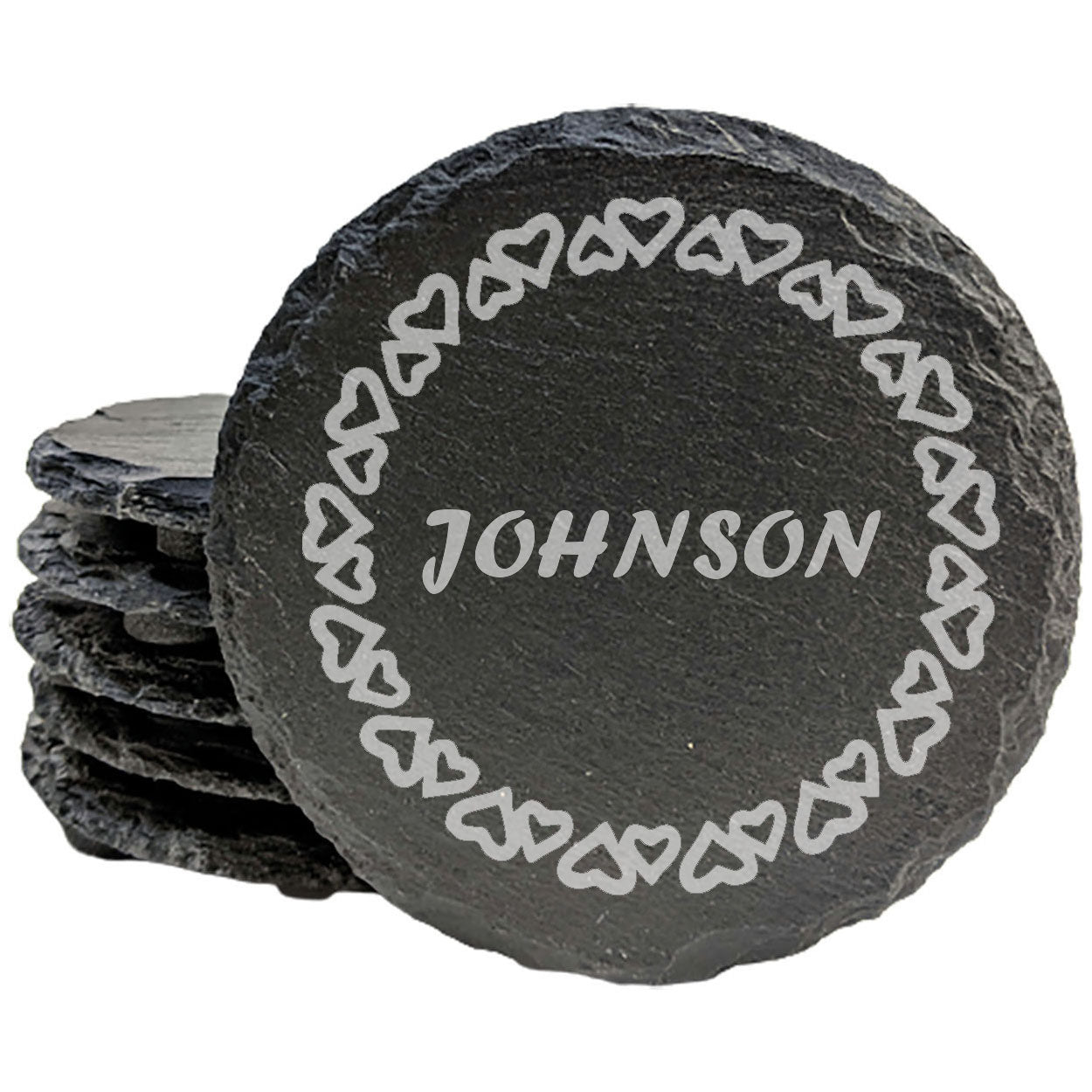 Wrapped in Love: Personalized Slate Coasters with Heart Monogram