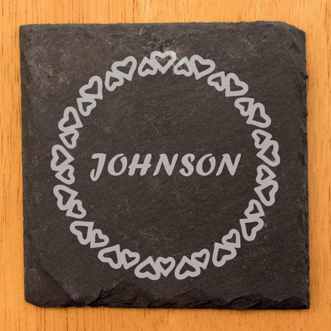 Wrapped in Love: Personalized Slate Coasters with Heart Monogram