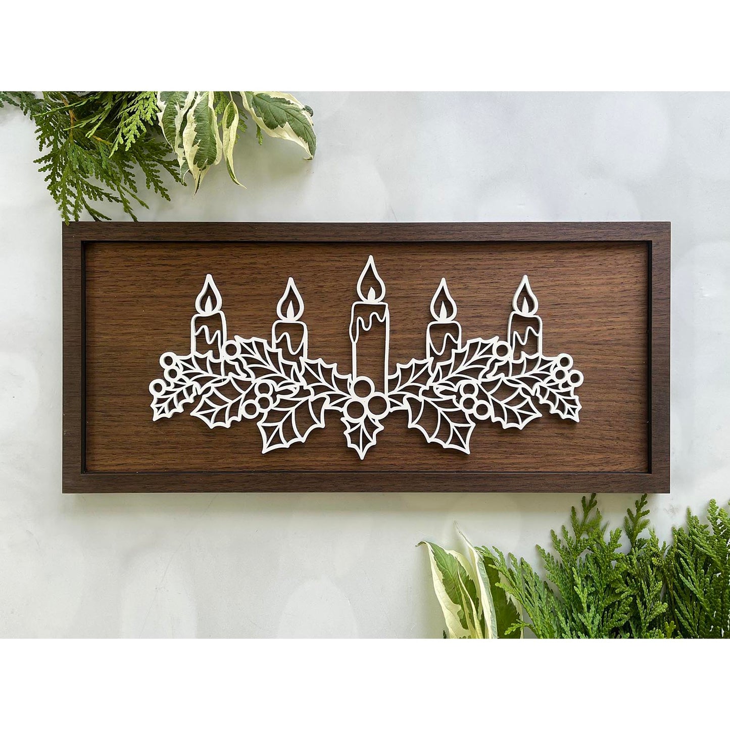 Christmas Candle Line Art Sign