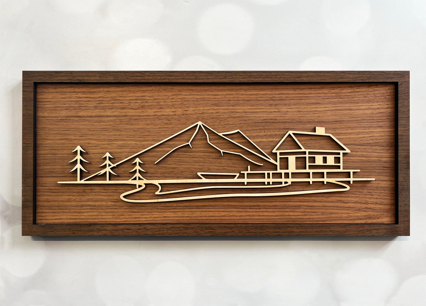 Lake Cottage Line Art Sign