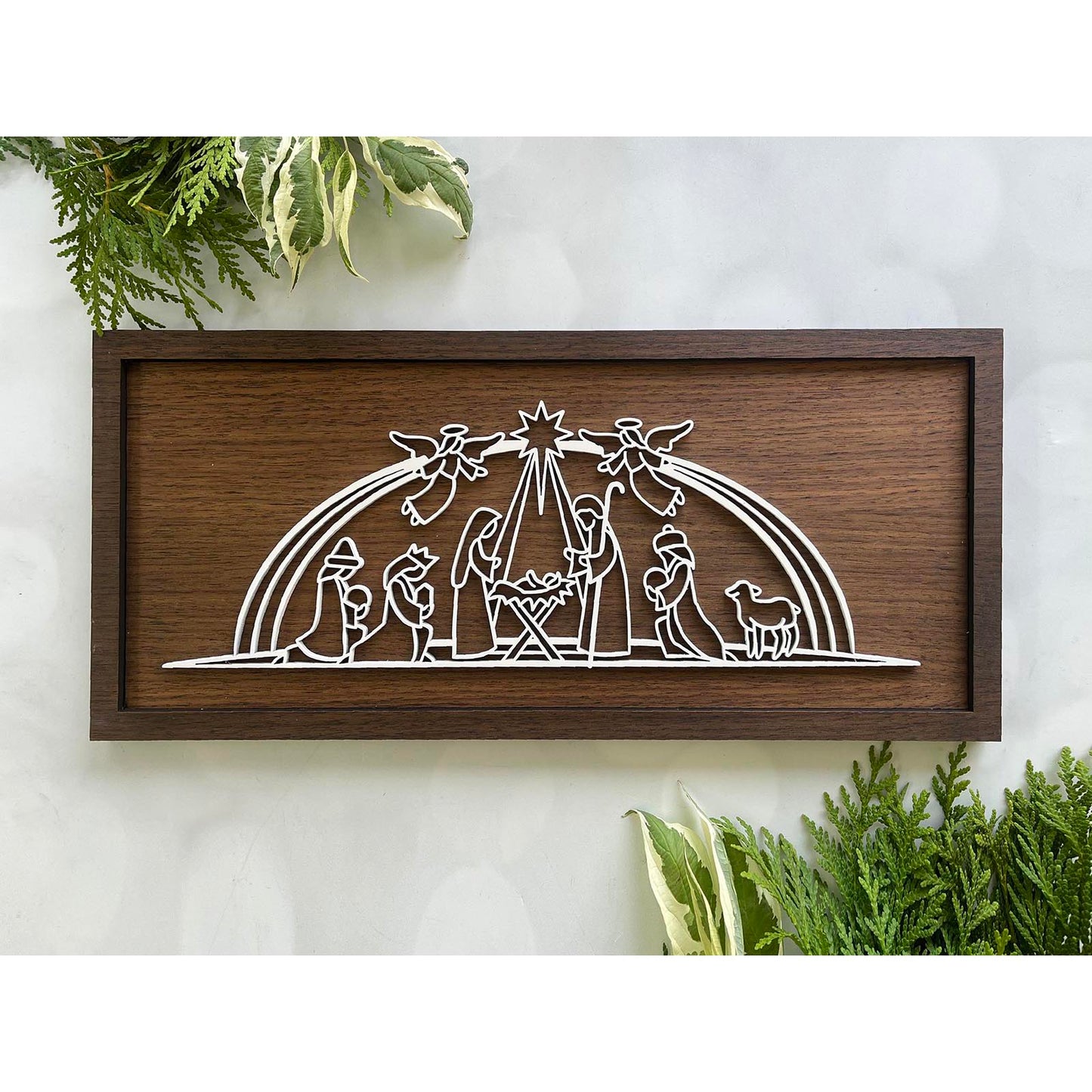 Christmas Nativity Line Art Sign