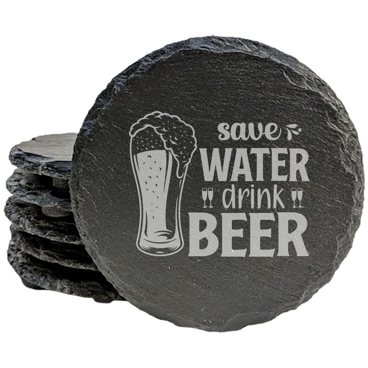 H2Nope! Save Water, Drink Beer Coasters (Funny)