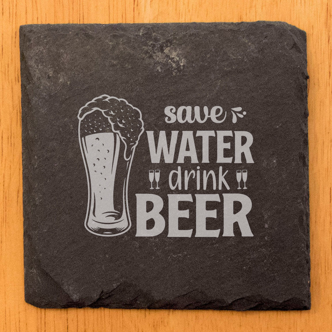 H2Nope! Save Water, Drink Beer Coasters (Funny)