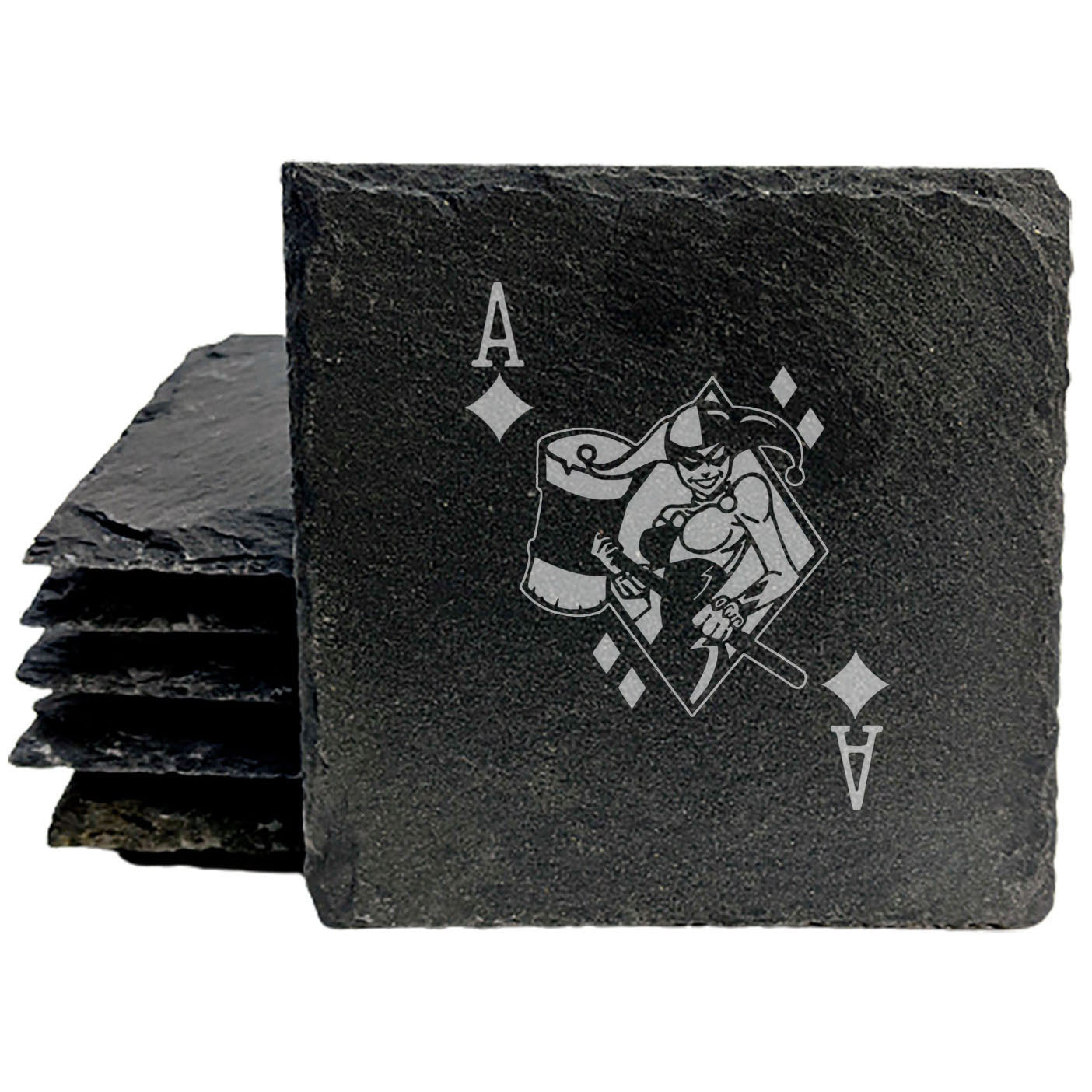 The Unexpected: Ace of Diamonds & Sexy Woman Joker Coasters