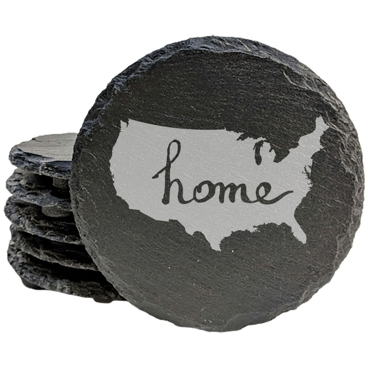 American Pride: Heartfelt USA Coasters in Slate