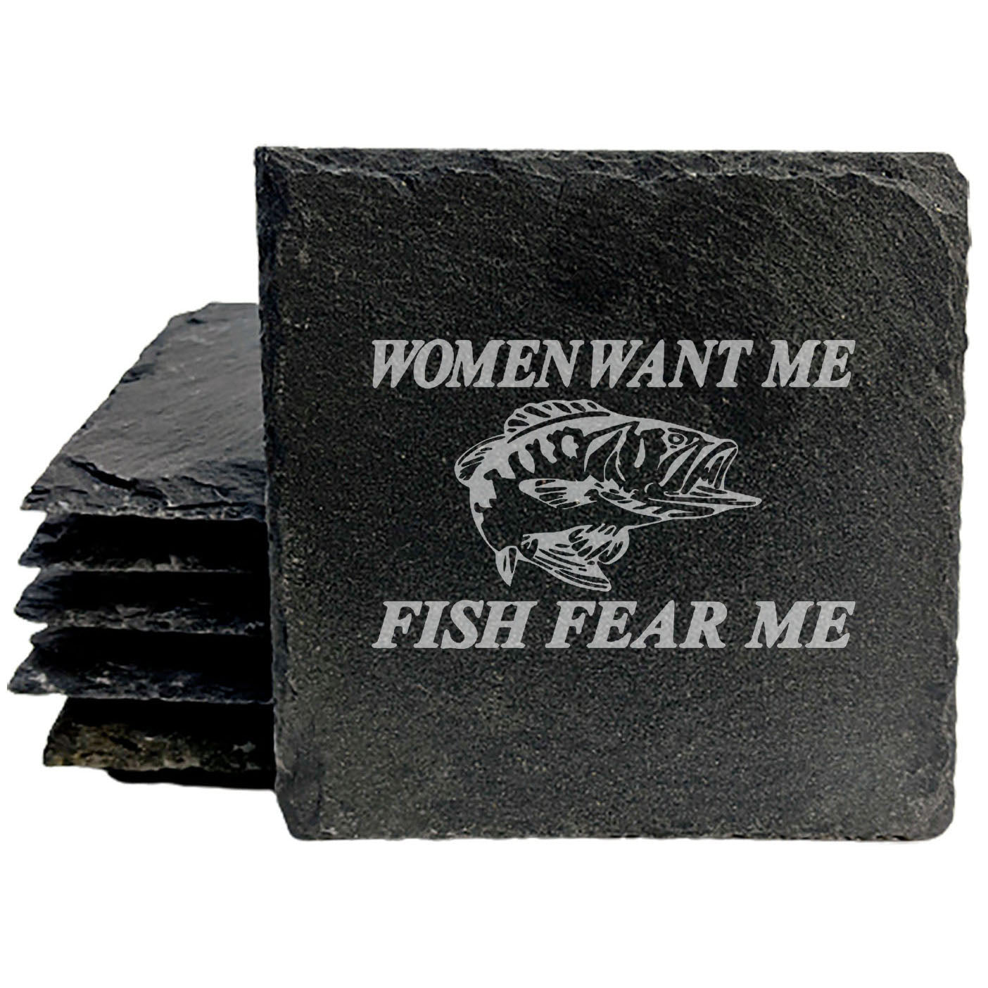 Women Want Me, Fish Fear Me: Fishing Humor Coasters